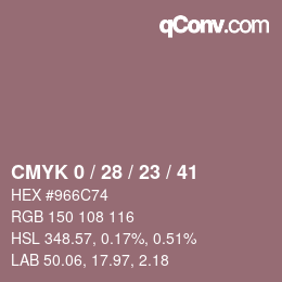 Color code: CMYK 0 / 28 / 23 / 41 | qconv.com
