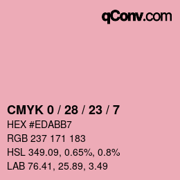 カラーコード: CMYK 0 / 28 / 23 / 7 | qconv.com