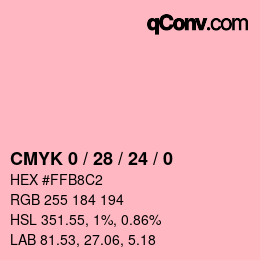 Color code: CMYK 0 / 28 / 24 / 0 | qconv.com