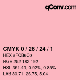 カラーコード: CMYK 0 / 28 / 24 / 1 | qconv.com