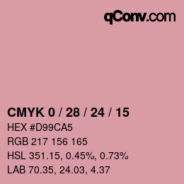 カラーコード: CMYK 0 / 28 / 24 / 15 | qconv.com