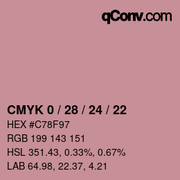 Color code: CMYK 0 / 28 / 24 / 22 | qconv.com