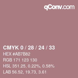 Color code: CMYK 0 / 28 / 24 / 33 | qconv.com