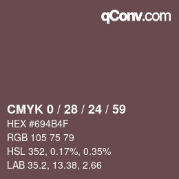 颜色代码: CMYK 0 / 28 / 24 / 59 | qconv.com