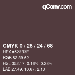 カラーコード: CMYK 0 / 28 / 24 / 68 | qconv.com