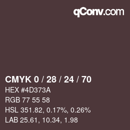 Color code: CMYK 0 / 28 / 24 / 70 | qconv.com