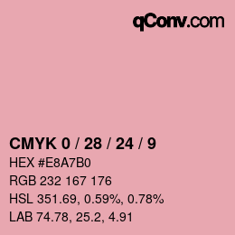 カラーコード: CMYK 0 / 28 / 24 / 9 | qconv.com