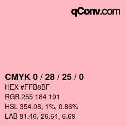 Color code: CMYK 0 / 28 / 25 / 0 | qconv.com