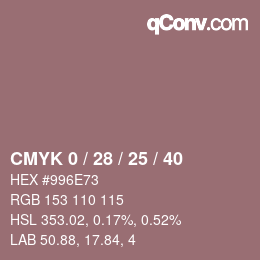 Código de color: CMYK 0 / 28 / 25 / 40 | qconv.com