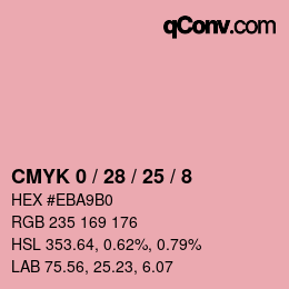 カラーコード: CMYK 0 / 28 / 25 / 8 | qconv.com