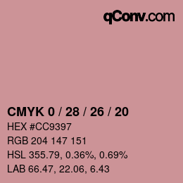 Color code: CMYK 0 / 28 / 26 / 20 | qconv.com