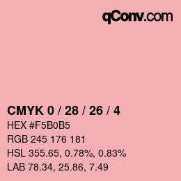 カラーコード: CMYK 0 / 28 / 26 / 4 | qconv.com
