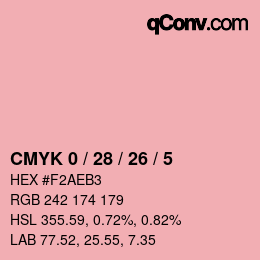 Color code: CMYK 0 / 28 / 26 / 5 | qconv.com