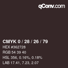 カラーコード: CMYK 0 / 28 / 26 / 79 | qconv.com