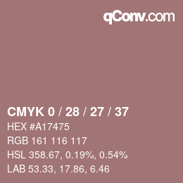 カラーコード: CMYK 0 / 28 / 27 / 37 | qconv.com