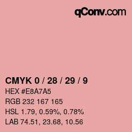 カラーコード: CMYK 0 / 28 / 29 / 9 | qconv.com