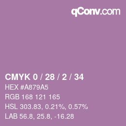 Color code: CMYK 0 / 28 / 2 / 34 | qconv.com