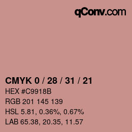 Color code: CMYK 0 / 28 / 31 / 21 | qconv.com