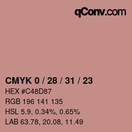 Color code: CMYK 0 / 28 / 31 / 23 | qconv.com