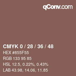 カラーコード: CMYK 0 / 28 / 36 / 48 | qconv.com