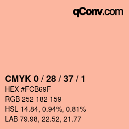 カラーコード: CMYK 0 / 28 / 37 / 1 | qconv.com