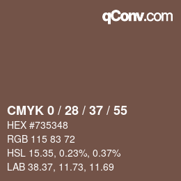 Color code: CMYK 0 / 28 / 37 / 55 | qconv.com