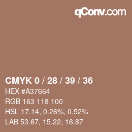 颜色代码: CMYK 0 / 28 / 39 / 36 | qconv.com