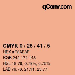 Color code: CMYK 0 / 28 / 41 / 5 | qconv.com