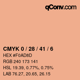 Color code: CMYK 0 / 28 / 41 / 6 | qconv.com