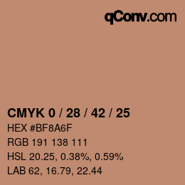 颜色代码: CMYK 0 / 28 / 42 / 25 | qconv.com