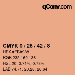 カラーコード: CMYK 0 / 28 / 42 / 8 | qconv.com