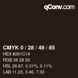 Código de color: CMYK 0 / 28 / 49 / 85 | qconv.com