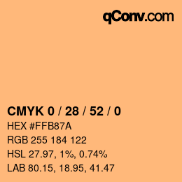 カラーコード: CMYK 0 / 28 / 52 / 0 | qconv.com