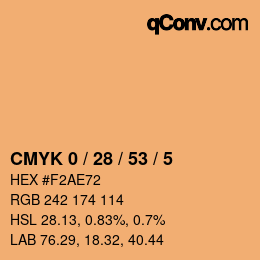 Color code: CMYK 0 / 28 / 53 / 5 | qconv.com