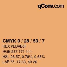 カラーコード: CMYK 0 / 28 / 53 / 7 | qconv.com