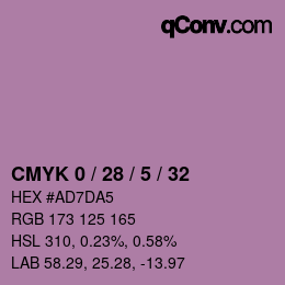 Color code: CMYK 0 / 28 / 5 / 32 | qconv.com