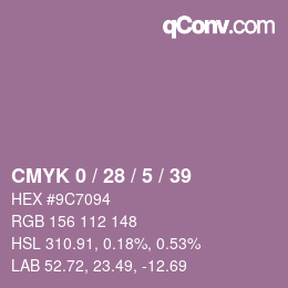 Color code: CMYK 0 / 28 / 5 / 39 | qconv.com