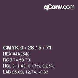 Color code: CMYK 0 / 28 / 5 / 71 | qconv.com