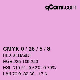 カラーコード: CMYK 0 / 28 / 5 / 8 | qconv.com