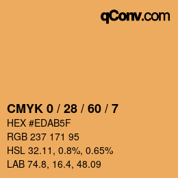 カラーコード: CMYK 0 / 28 / 60 / 7 | qconv.com