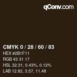 颜色代码: CMYK 0 / 28 / 60 / 83 | qconv.com