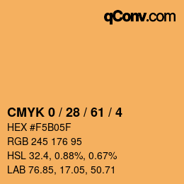 Color code: CMYK 0 / 28 / 61 / 4 | qconv.com