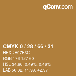 Color code: CMYK 0 / 28 / 66 / 31 | qconv.com