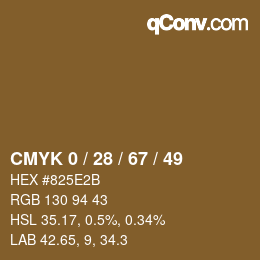 カラーコード: CMYK 0 / 28 / 67 / 49 | qconv.com