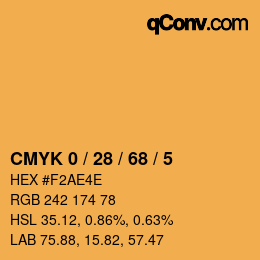 カラーコード: CMYK 0 / 28 / 68 / 5 | qconv.com