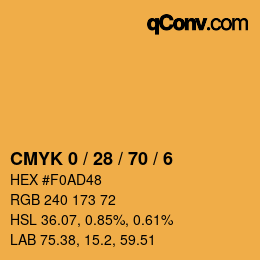 Color code: CMYK 0 / 28 / 70 / 6 | qconv.com