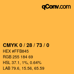 颜色代码: CMYK 0 / 28 / 73 / 0 | qconv.com