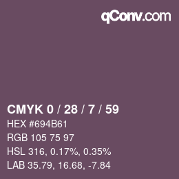 Color code: CMYK 0 / 28 / 7 / 59 | qconv.com