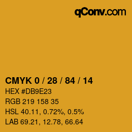 Color code: CMYK 0 / 28 / 84 / 14 | qconv.com