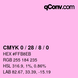 カラーコード: CMYK 0 / 28 / 8 / 0 | qconv.com